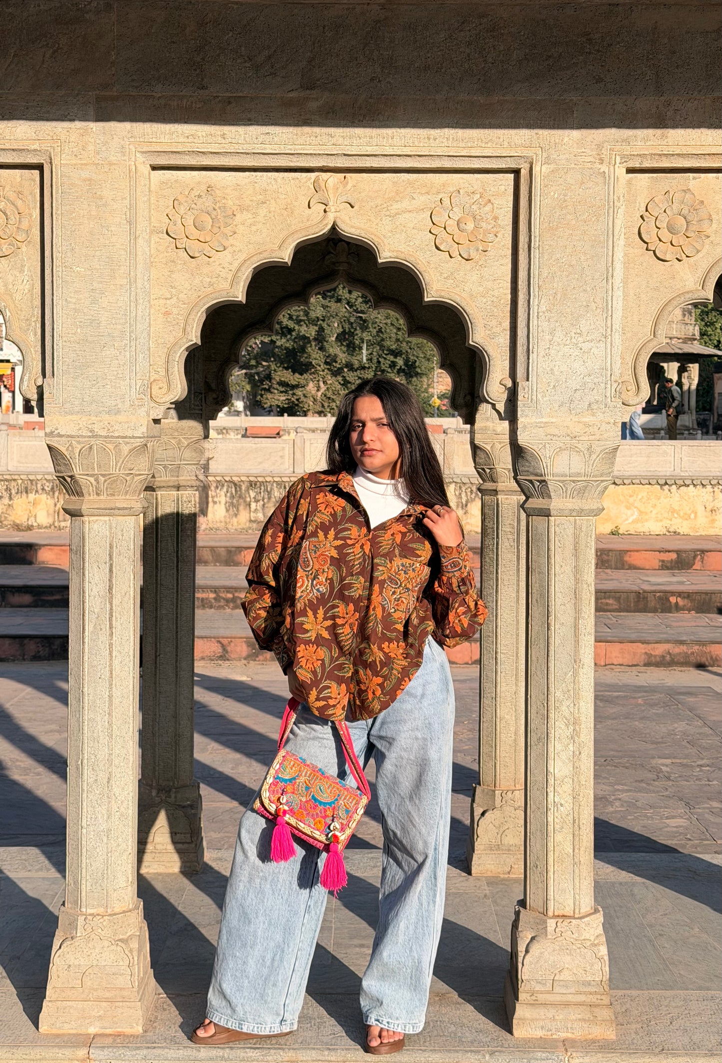 Bidan Handcrafted Loose Fit Cotton Shirt – Natural Dye Bagru Print