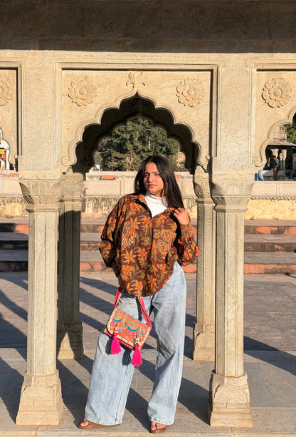 Bidan Handcrafted Loose Fit Cotton Shirt – Natural Dye Bagru Print