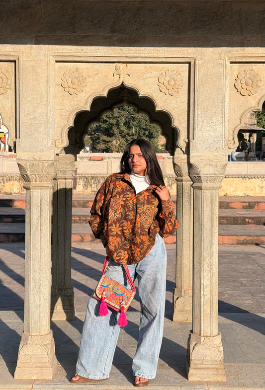 Bidan Handcrafted Loose Fit Cotton Shirt – Natural Dye Bagru Print