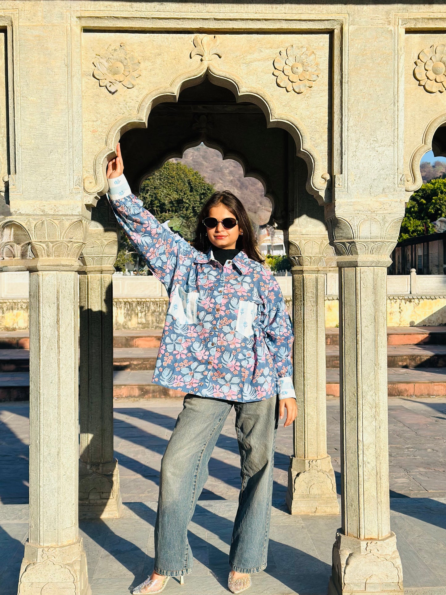 Ratan Jot Handcrafted Loose Fit Cotton Shirt – Natural Dye Bagru Block Print