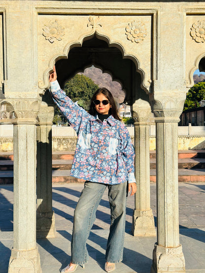 Ratan Jot Handcrafted Loose Fit Cotton Shirt – Natural Dye Bagru Block Print