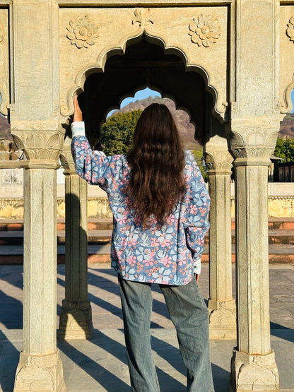 Ratan Jot Handcrafted Loose Fit Cotton Shirt – Natural Dye Bagru Block Print